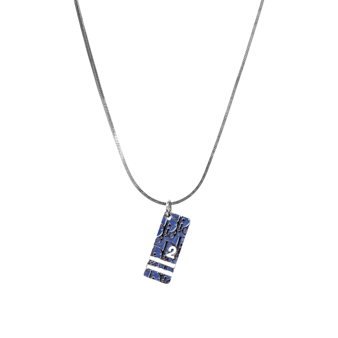 ITQ2NN9QGLBQ Dior Blue Trotter Silver Necklace A-B54576