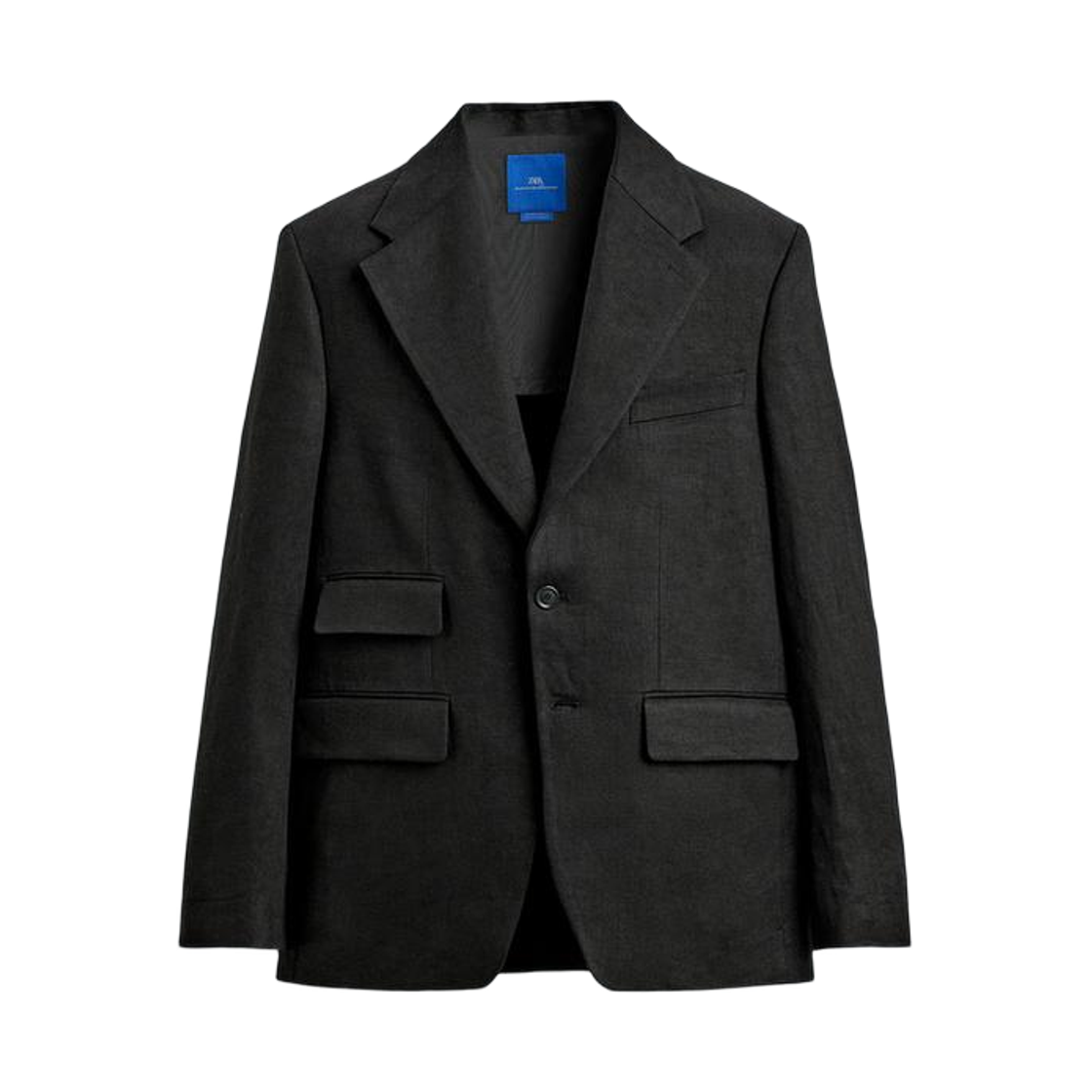 1564/312/800 Zara x Aaron Levine 100% Linen Twill Suit Blazer Black