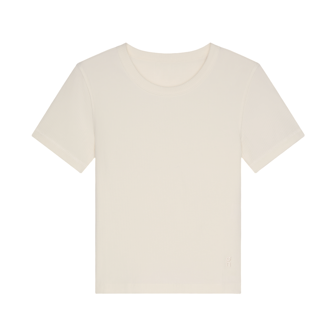 (W) 온 러닝 올데이 립드 티셔츠 아이보리((W) On Running All-Day Ribbed T-Shirt Ivory)