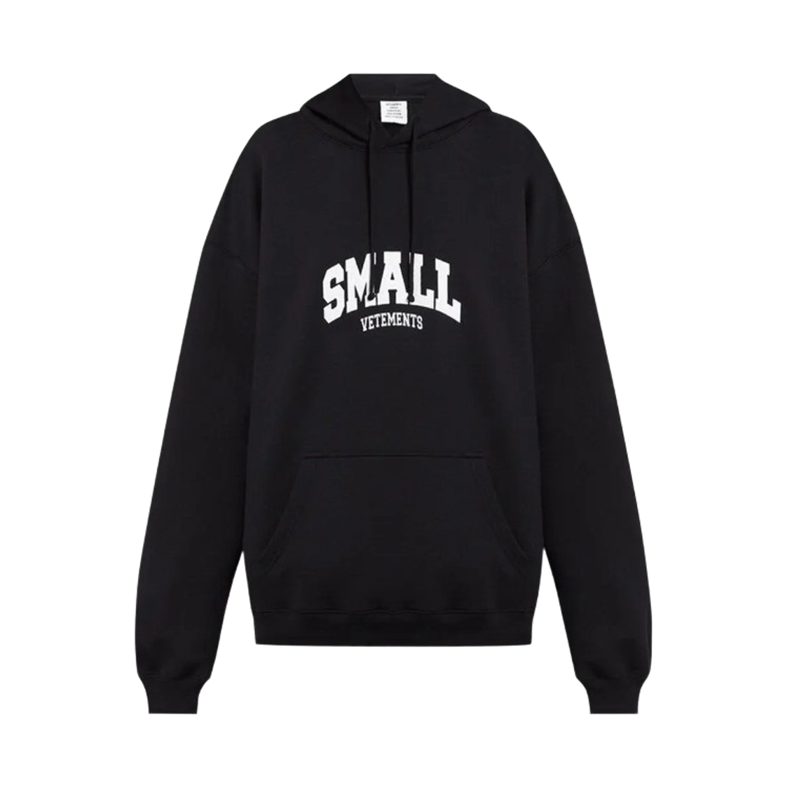베트멍 스몰 로고 팝오버 후디 블랙(Vetements Small Logo Popover Hoodie Black)
