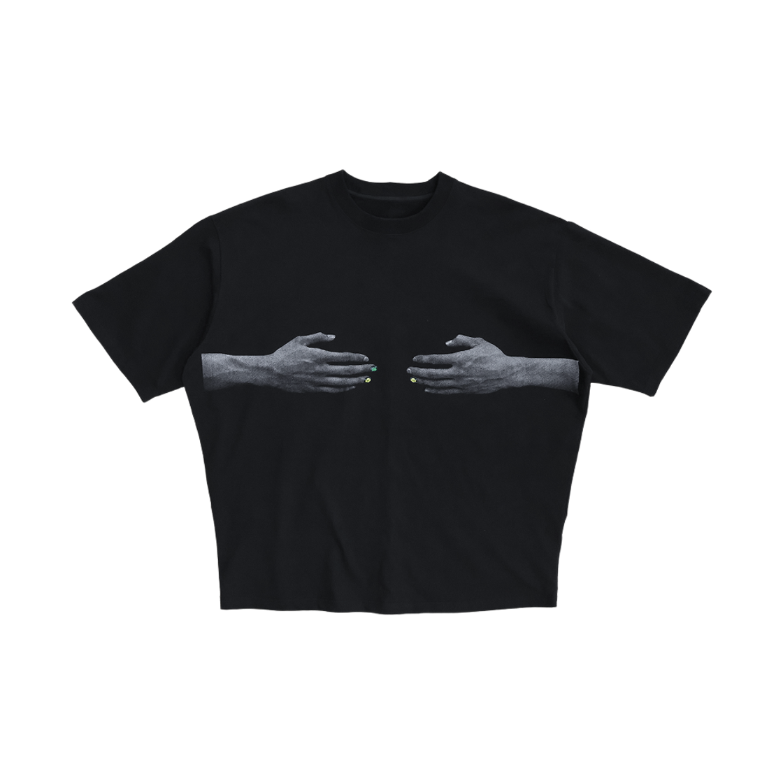 키코지 하피 네일 프린팅 티셔츠 블랙(kikozy Halfpy Nail Printing T-shirt Black)