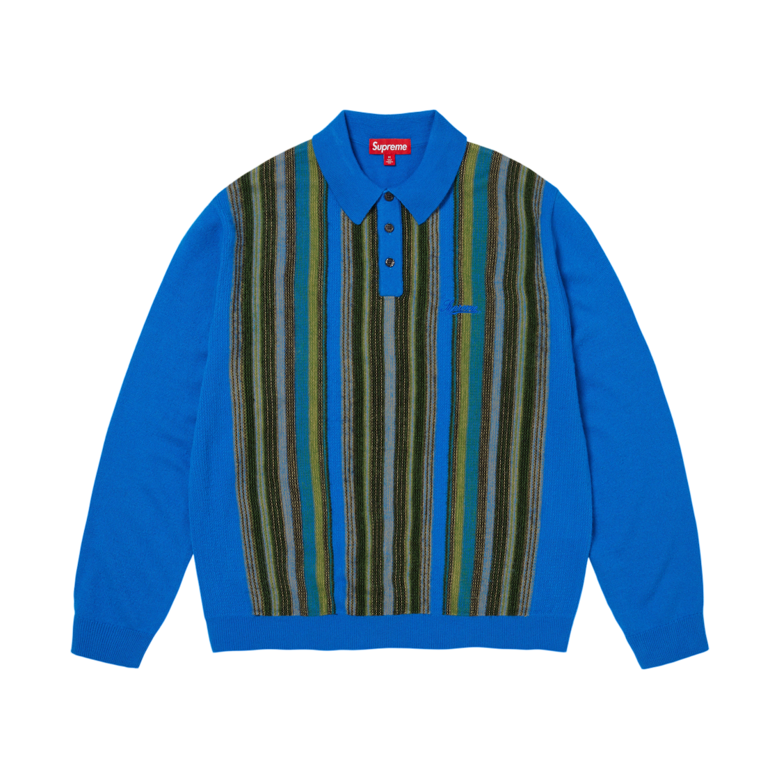 슈프림 멀티 스트라이프 폴로 스웨터 블루 - 26SS | Supreme | KREAM