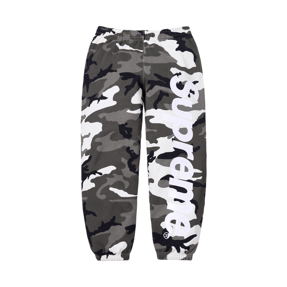 - Supreme Satin Applique Sweatpant Snow Camo - 26SS