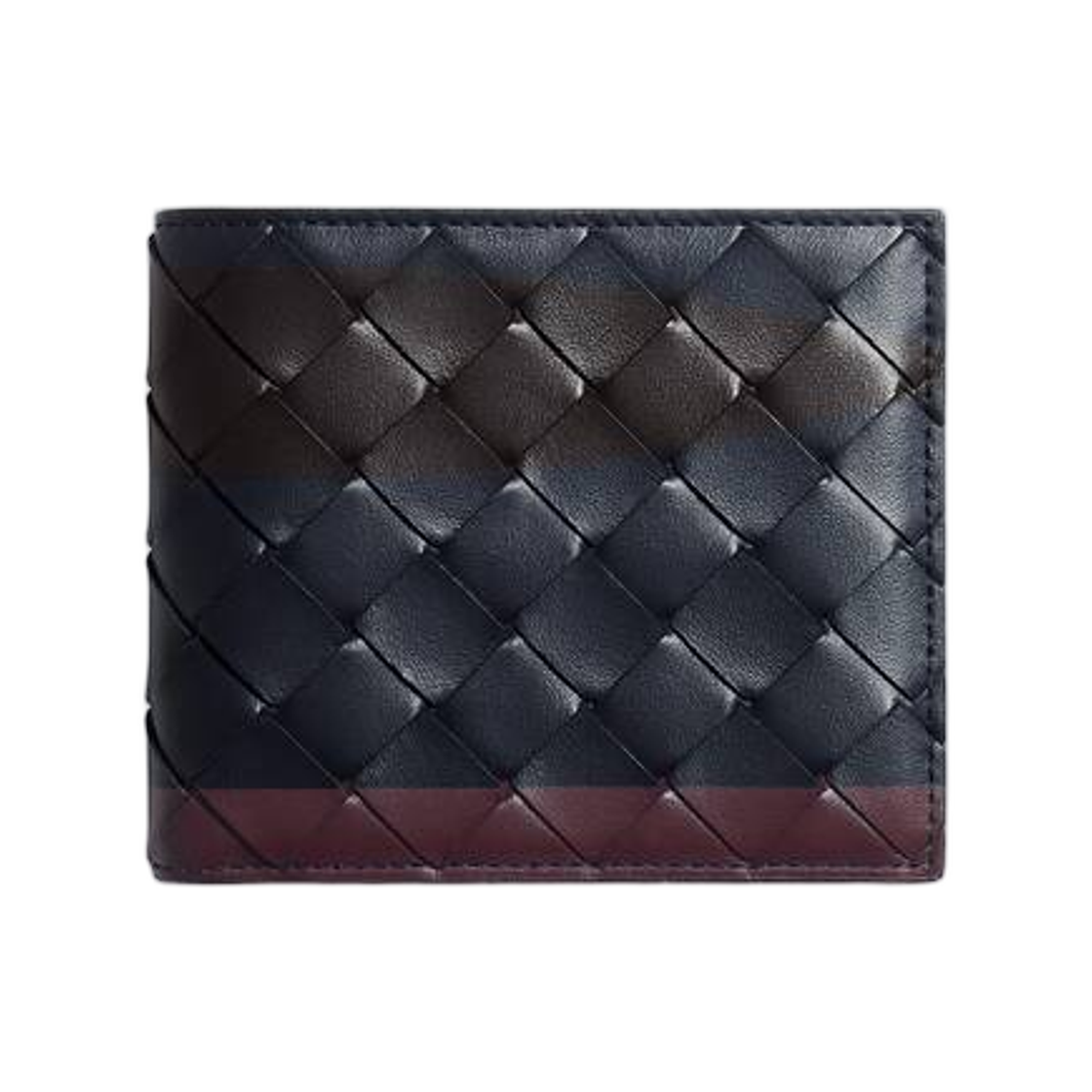 743211V6K414328 Bottega Veneta Intrecciato Bi-Fold Wallet Midnight Espresso