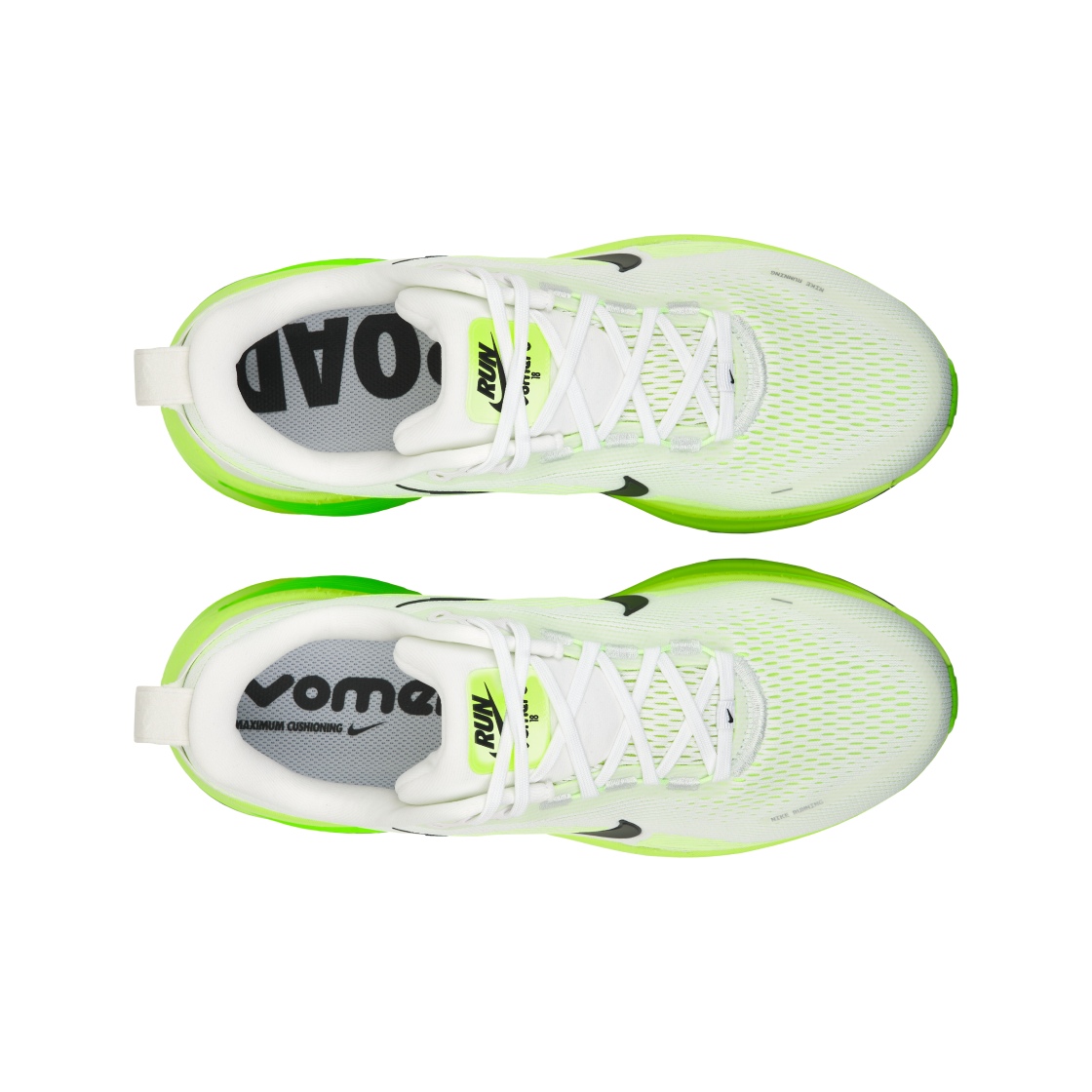 (W) 나이키 보메로 18 화이트 일렉트릭 그린((W) Nike Vomero 18 White Electric Green) - 5