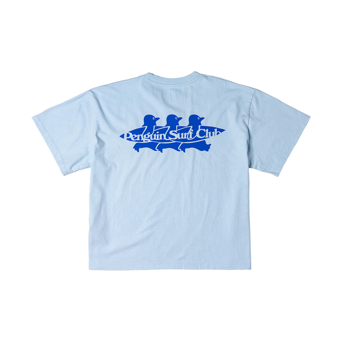 빅웨이브 컬렉티브 펭귄 서프 클럽 박서핏 티셔츠 스카이 블루(BIGWAVE COLLECTIVE Penguin Surf Club Boxier Tee Sky Blue)