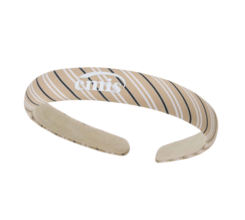 - Emis Stripe Slim Hairband Beige