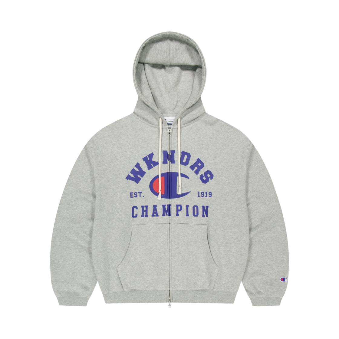 위캔더스 x 챔피온 로고 집업 후드 M.그레이(WKNDRS x Champion Logo Zip-Up Hoodie M.Grey)