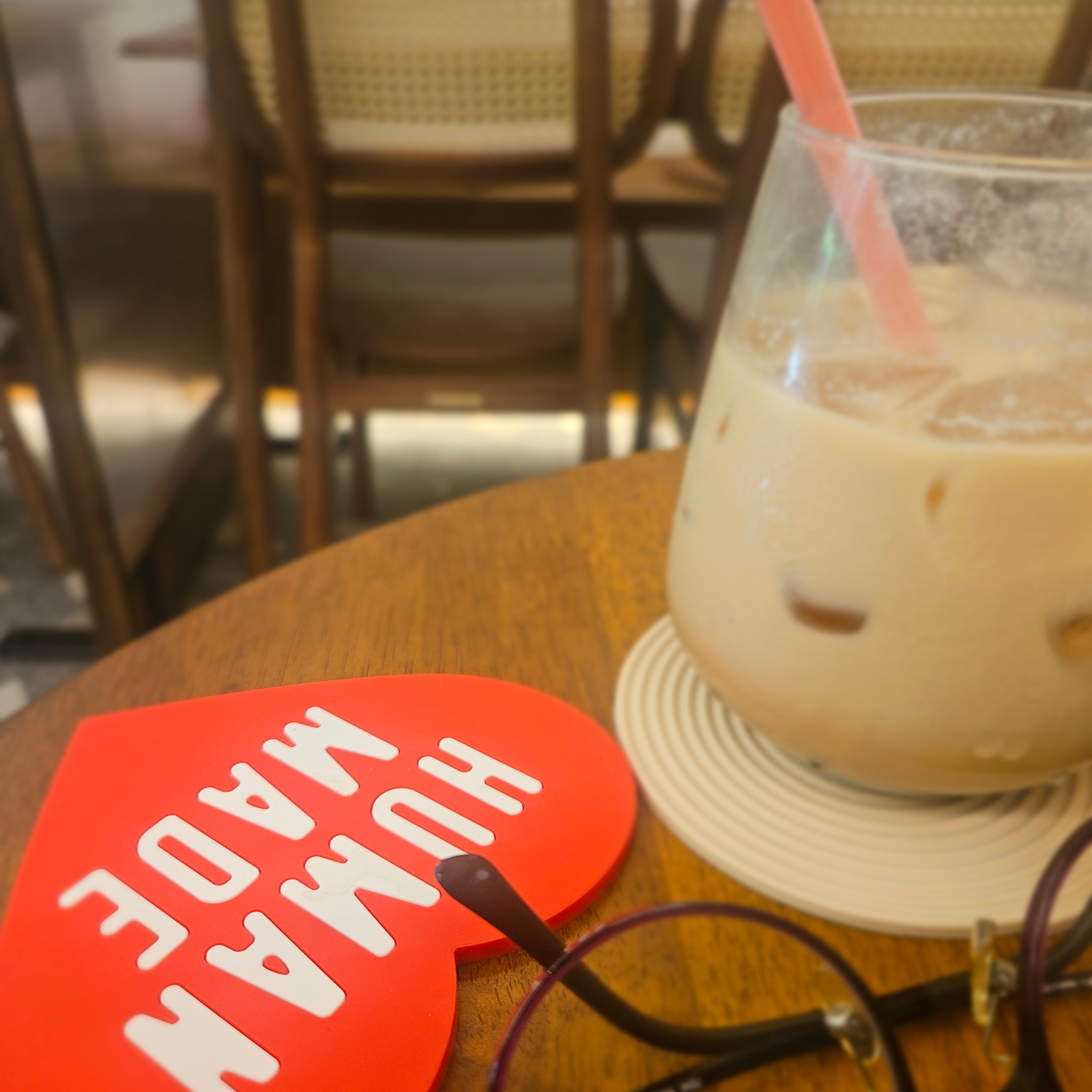 Human Made Heart Rubber Coaster Red, Human Made Backpack Orange 착용 스타일 - 2