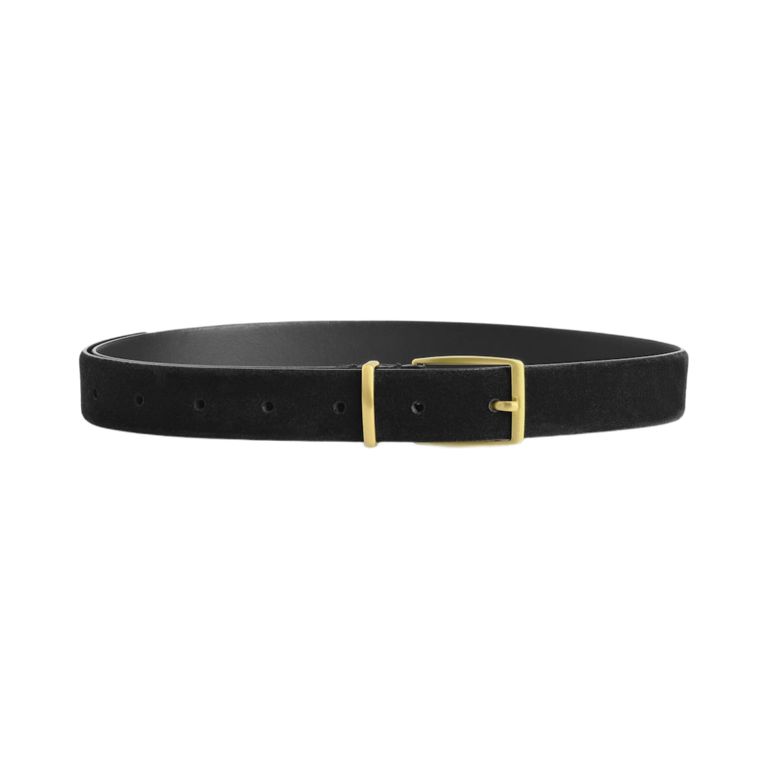 (W) 코스 클래식 스웨이드 벨트 블랙((W) COS Classic Suede Belt Black)