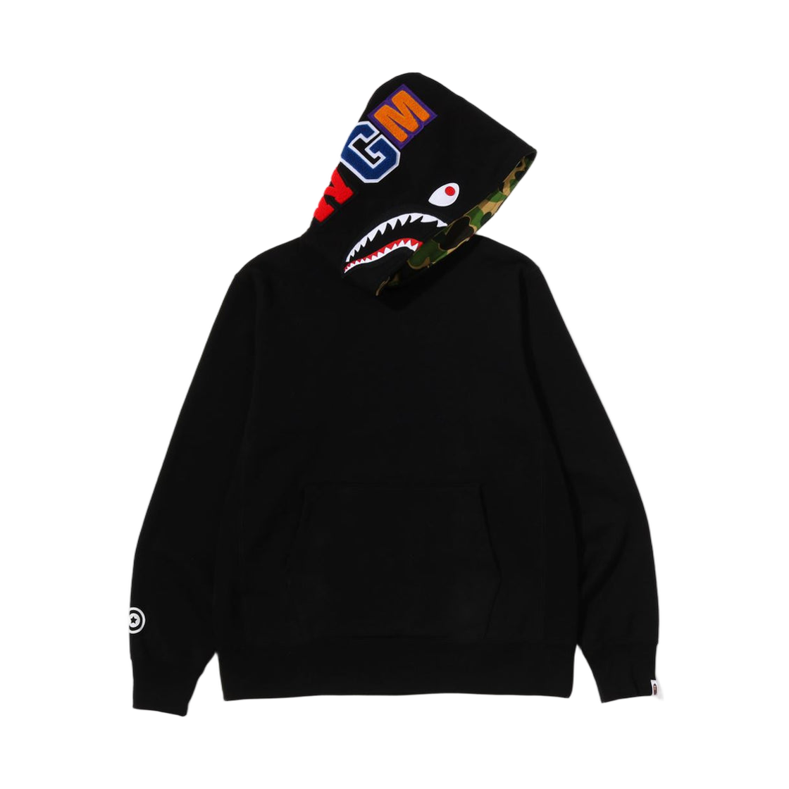 - BAPE ABC Camo Shark Pullover Hoodie Black