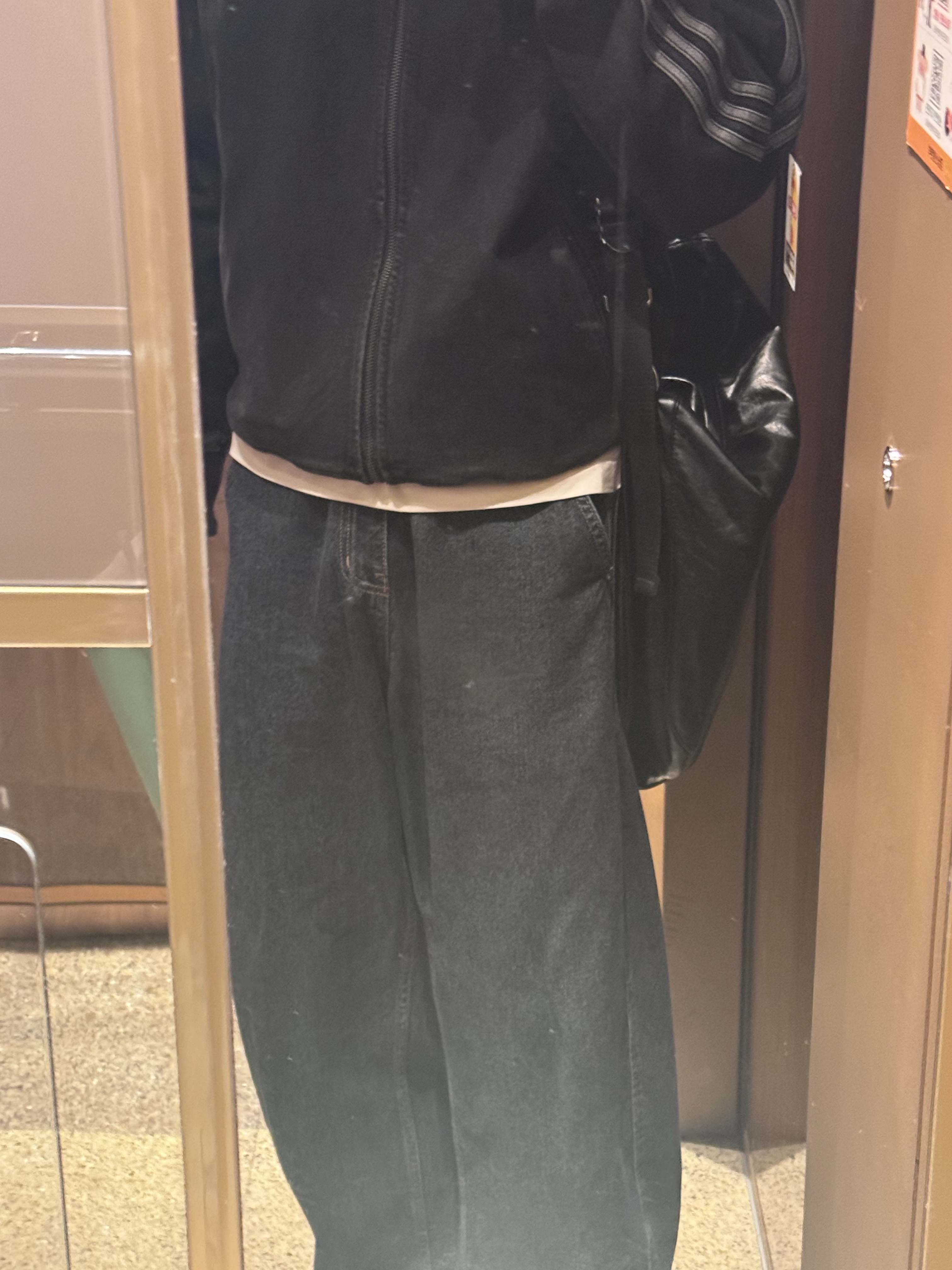 Adidas Adicolor Denim Firebird Track Top True Black Denim - KR Sizing 착용 스타일