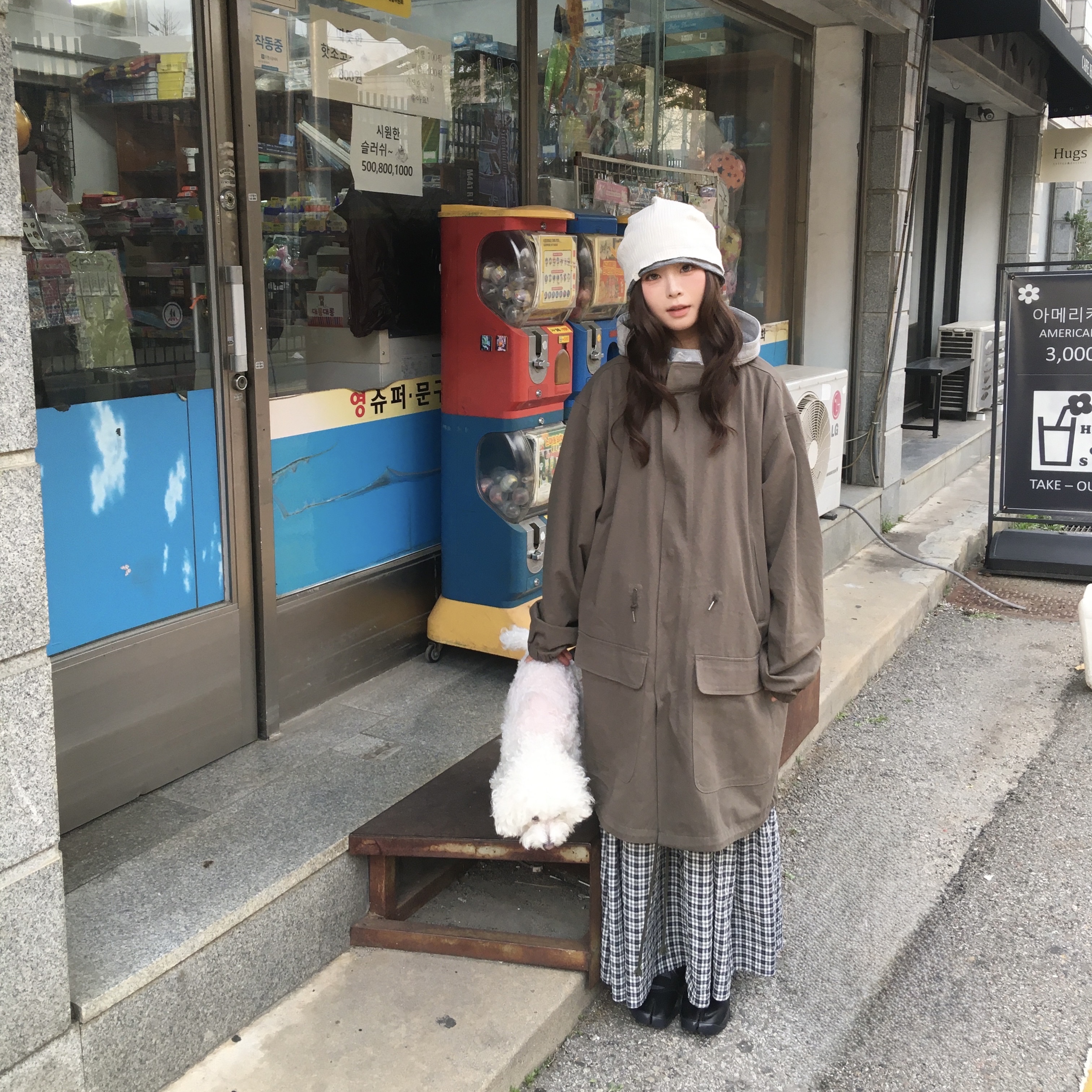 SLOW RECORD HOUSE Vintage Washed Military Jacket Khaki 착용 스타일 - 1