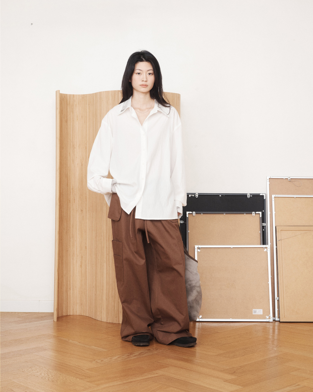 미와이후 소프트 레이어드 오버 셔츠 화이트(Miyhoo Soft Layered Over Shirt White) - 4