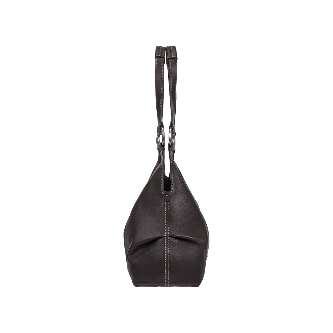 분크 하프문 아타쉬 투 핸들 숄더 미듐 다크 브라운(vunque Halfmoon Attache Two Handle Shoulder Dark Brown) - 4