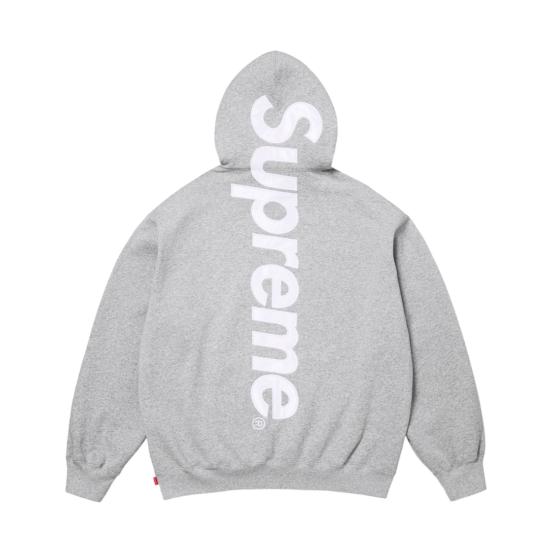 - Supreme Satin Applique Hooded Sweatshirt Heather Grey - 26SS