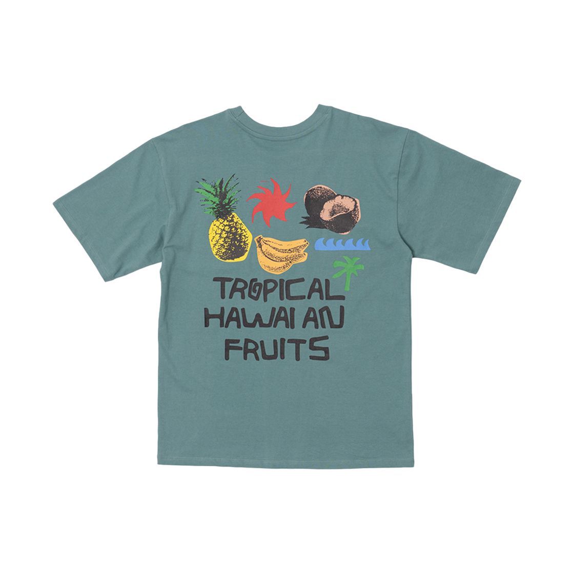 빅웨이브 컬렉티브 트로피컬 하와이안 티셔츠 마티니 블루(BIGWAVE COLLECTIVE Tropical Hawaiian Fruits Tee Martini Blue)