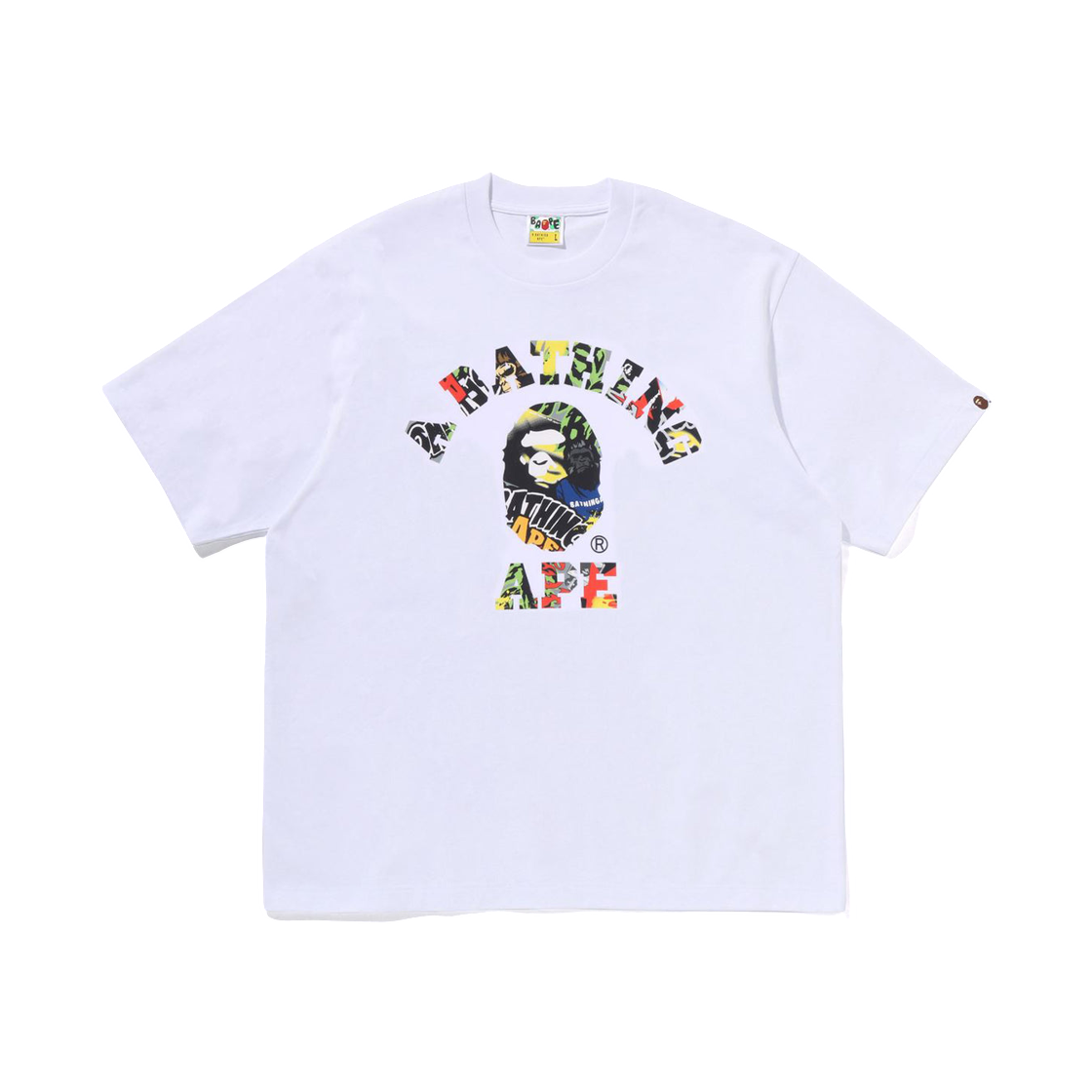 - BAPE Multi Logo College Relaxed Fit T-Shirt White