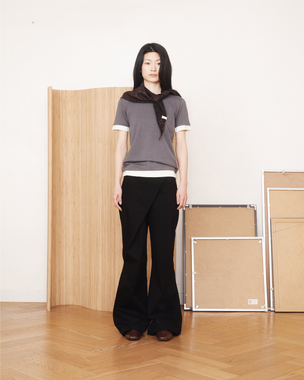 미와이후 사이드 랩 플레어 팬츠 블랙(Miyhoo Side Wrap Flare Pants Black) - 3