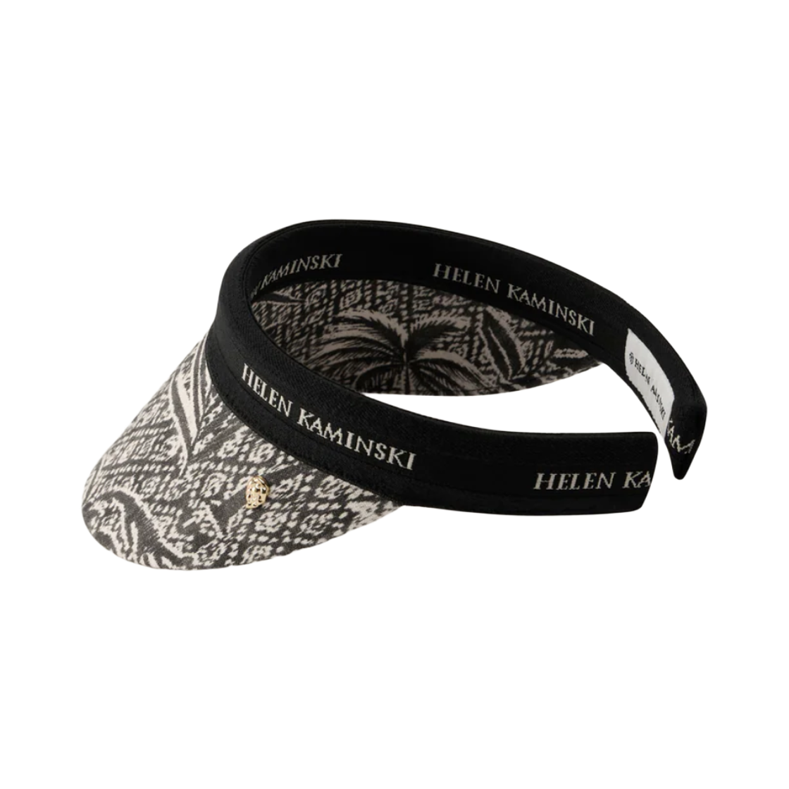 (W) 헬렌 카민스키 브룩 리넨 프린트 바이저 블랙((W) Helen Kaminski Brooke Linen Print Visor Black) - 2