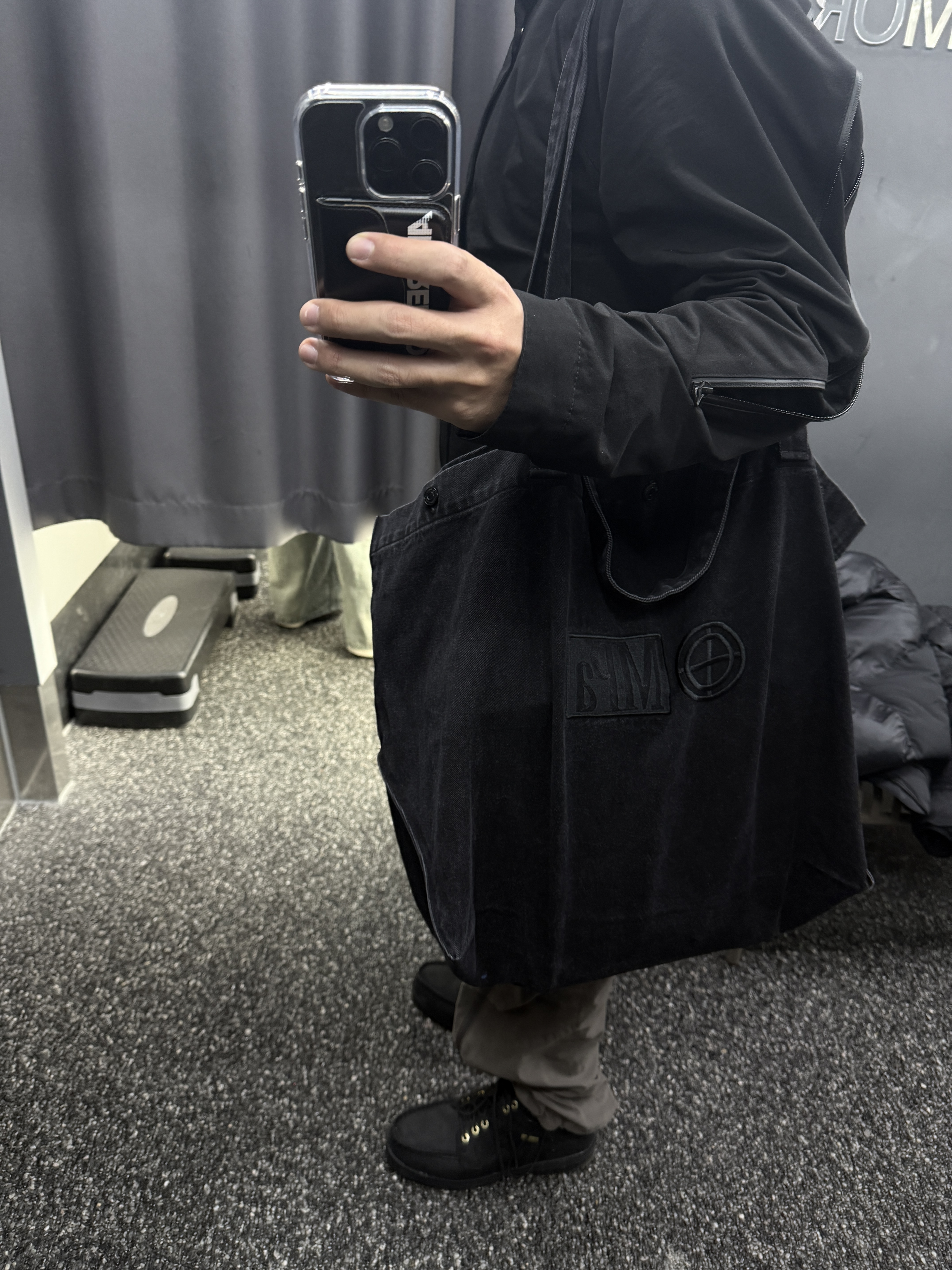 Sansan Gear Affine Curve Jacket Black_26SS, Sansan Gear Zipper Pants Dark Grey - 22FW 착용 스타일 - 1