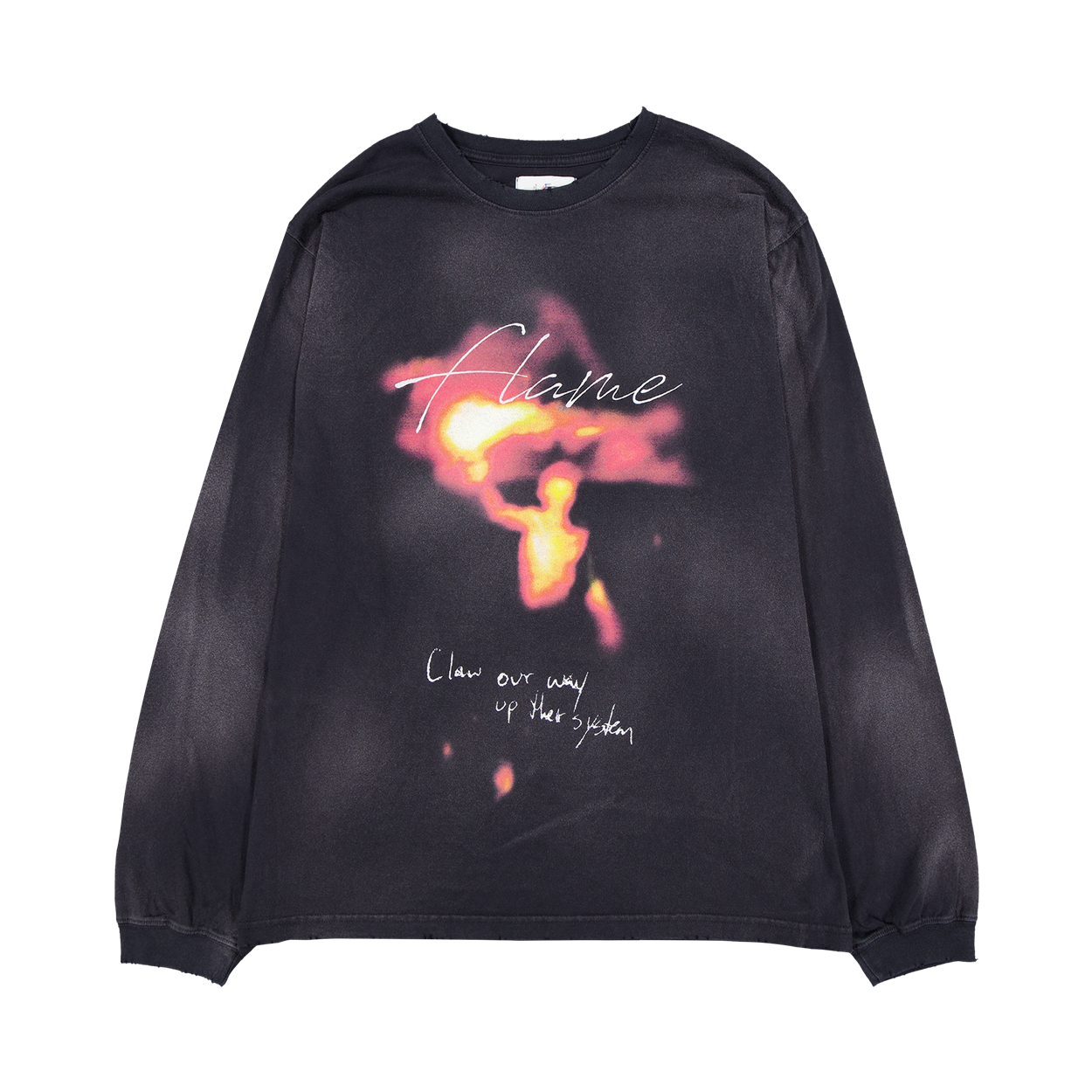 언더마이카 피오씨 플레임 빈티지 워시드 롱 슬리브 블랙(Undermycar POC Flame Vintage Washed Long Sleeve Black) - 1
