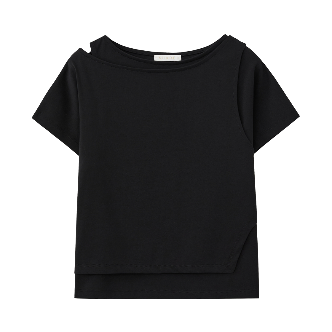 SBF2TS02WXG (W) Suare Women Supima Double Layered Half Sleeve Black
