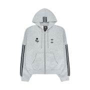 Adidas x Willy Chavarria Full Zip Logo Hoodie Light Grey Heather - KR Sizing