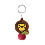 BAPE Baby Milo Cherry Plush Doll Tape Measure Keychain Brown