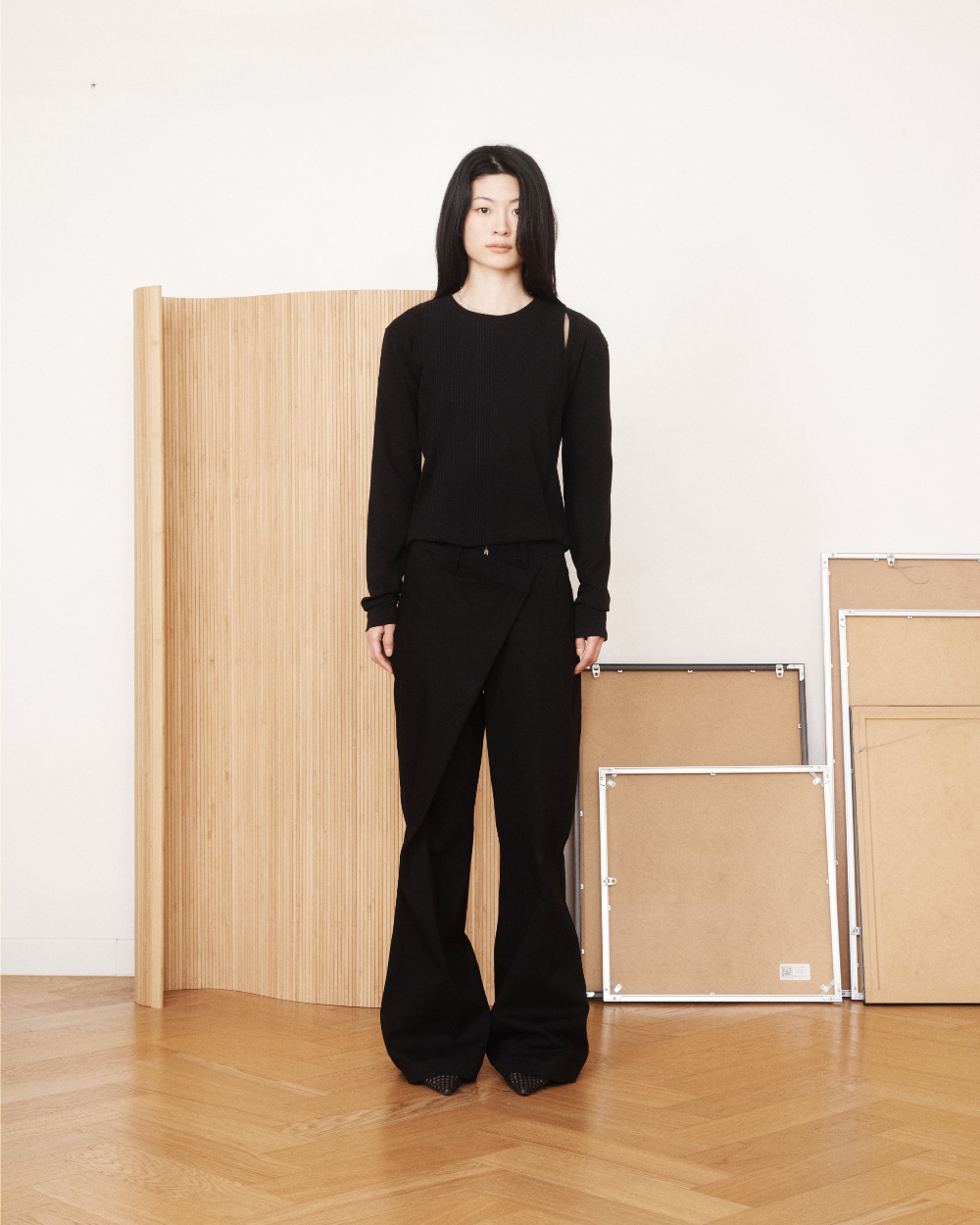 미와이후 사이드 슬릿 롱 슬리브 블랙(Miyhoo Side Slit Long Sleeve Black) - 3