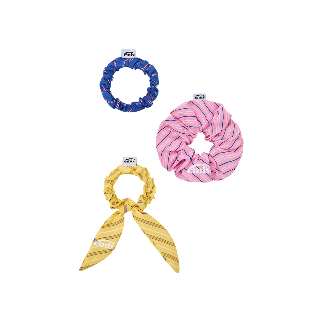 - Emis Stripe Scrunchie Bundle (Set of 3)