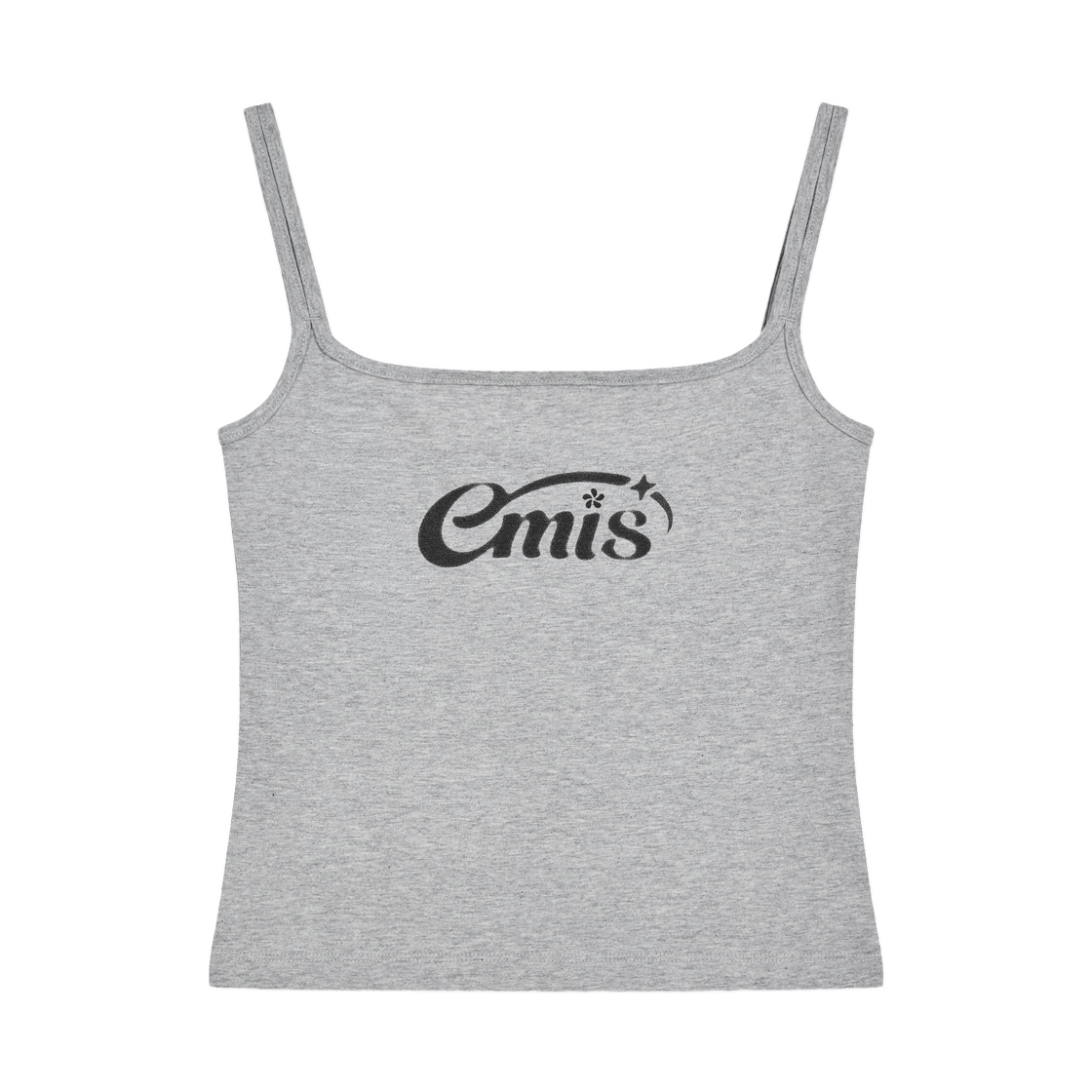 (W) 이미스 헤일로 로고 더블 슬리브리스 탑 그레이((W) Emis Halo Logo Double Sleeveless Top Gray)