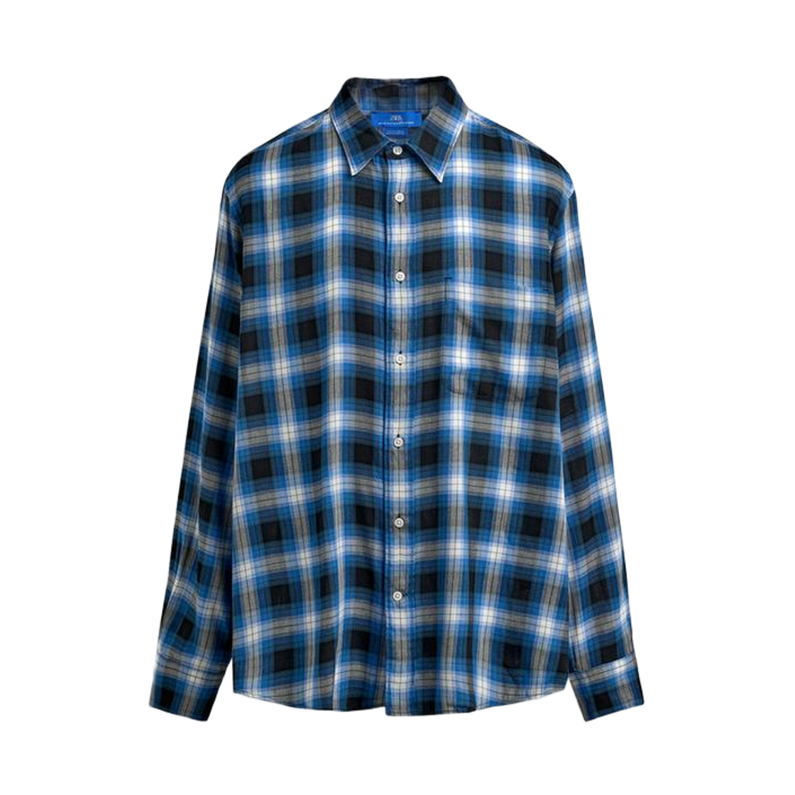 3278/162/400 Zara x Aaron Levine Check Loose Shirt Blue
