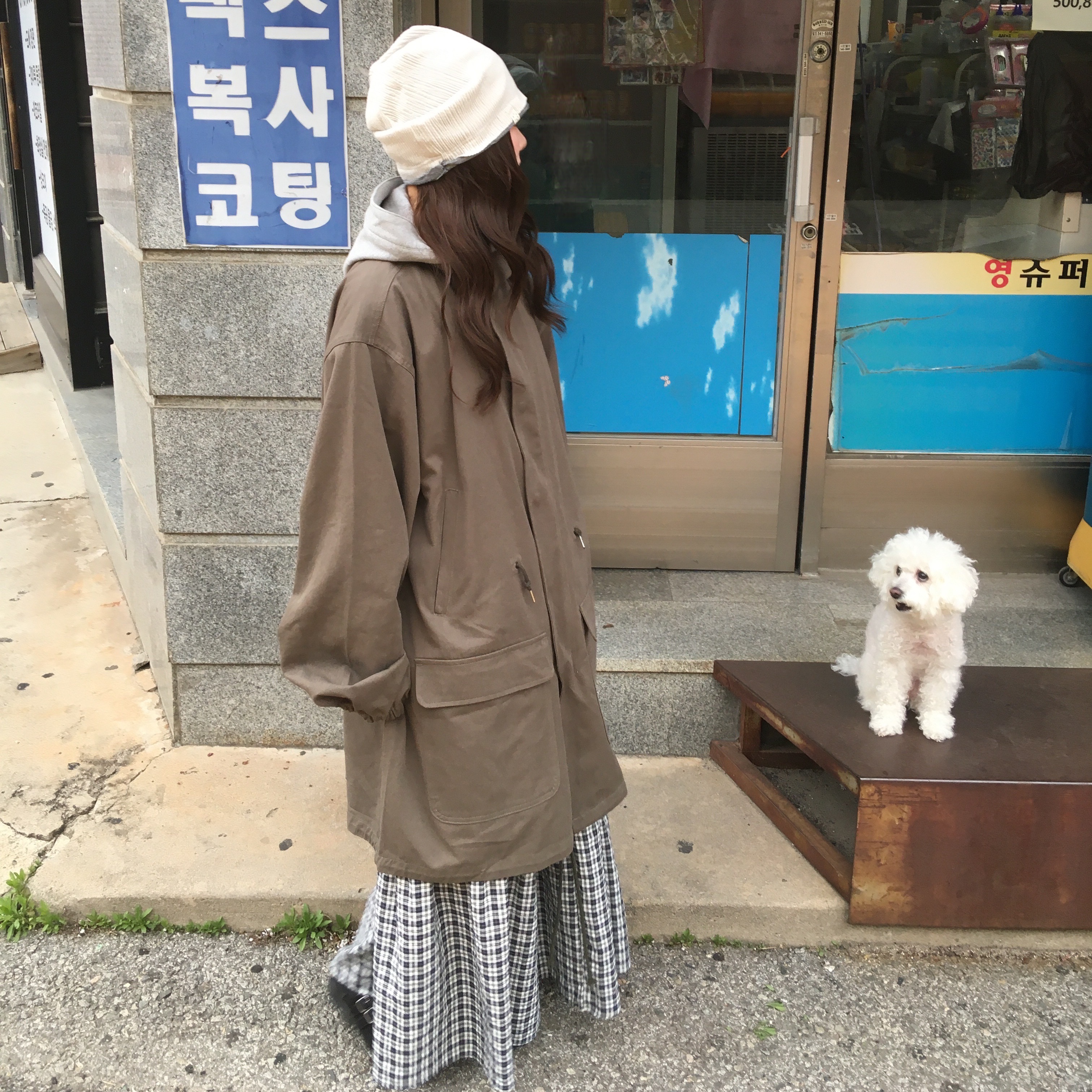 SLOW RECORD HOUSE Vintage Washed Military Jacket Khaki 착용 스타일 - 2