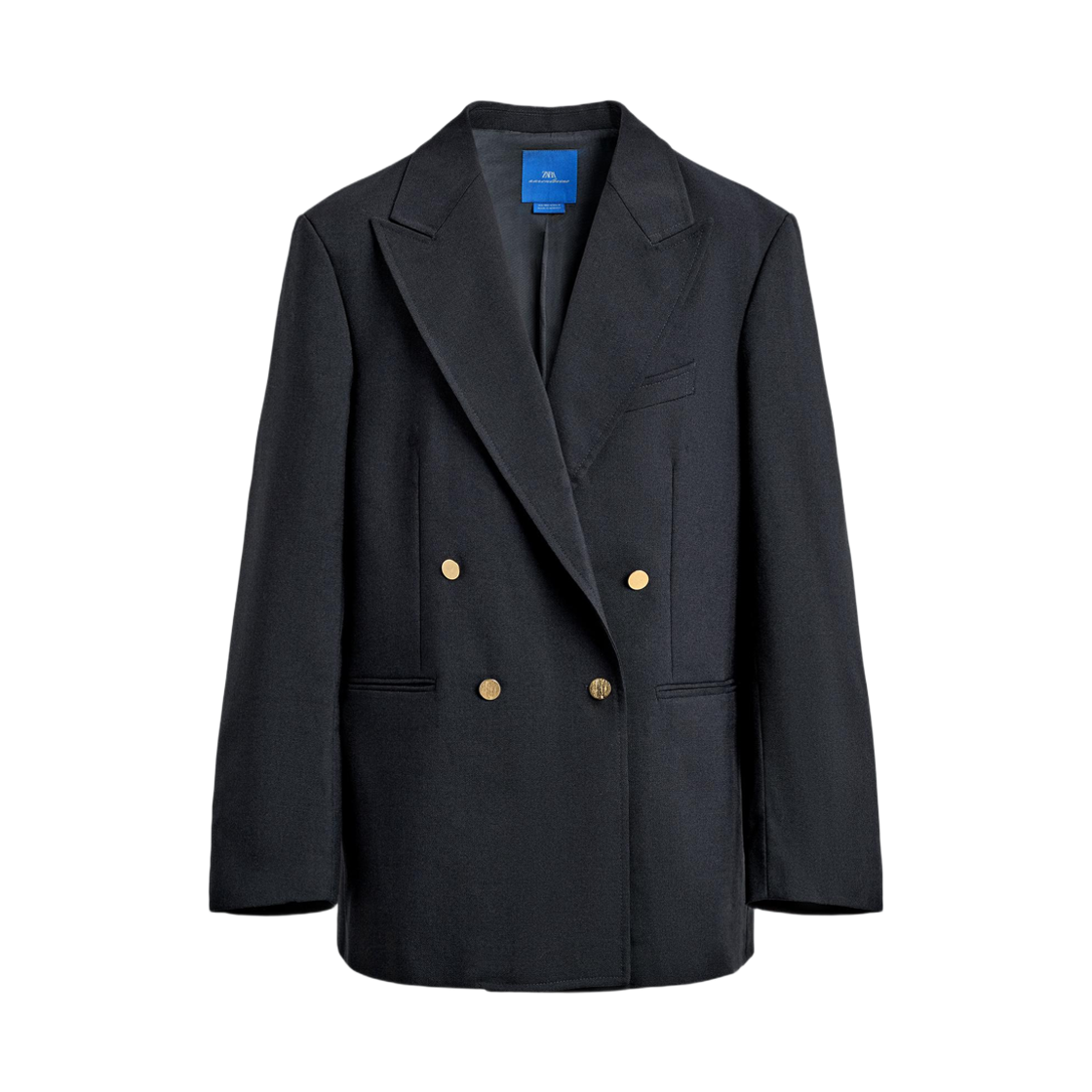 자라 x 아론 리바인 더블 브레스트 100% 울 블레이저 네이비(Zara x Aaron Levine Double Breasted 100% Wool Blazer Navy) - 1