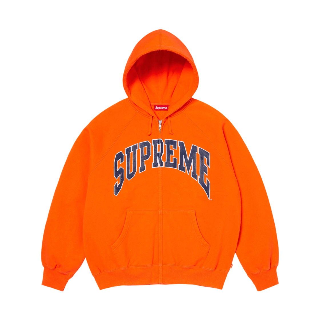 슈프림 크랙 래글런 집업 후드 스웨트셔츠 다크 오렌지 - 26SS(Supreme Cracked Raglan Zip Up Hooded Sweatshirt Dark Orange - 26SS) - 1
