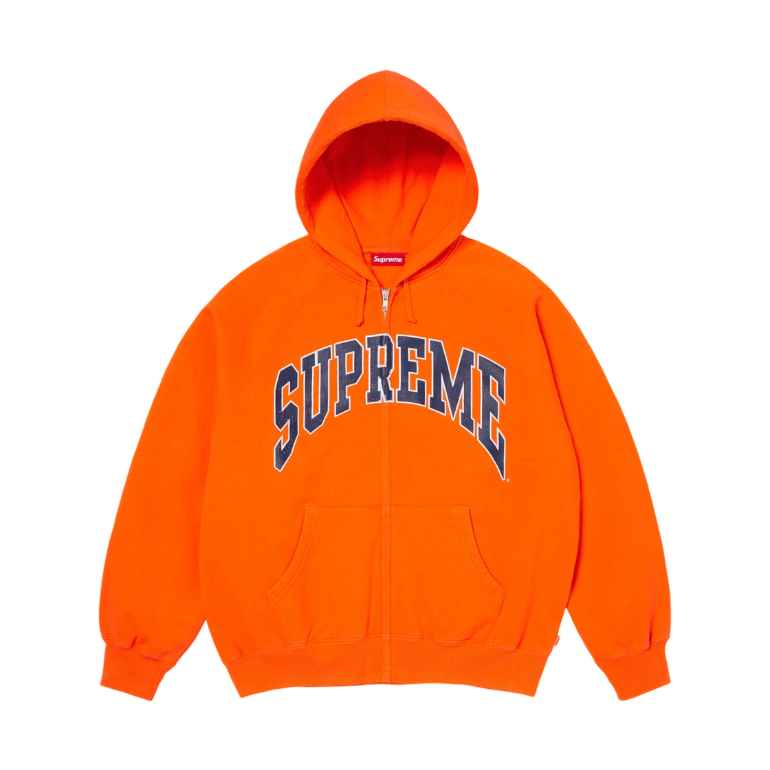Supreme Supreme Cracked Raglan Zip Up Hooded Sweatshirt Dark Orange - 26SS · M