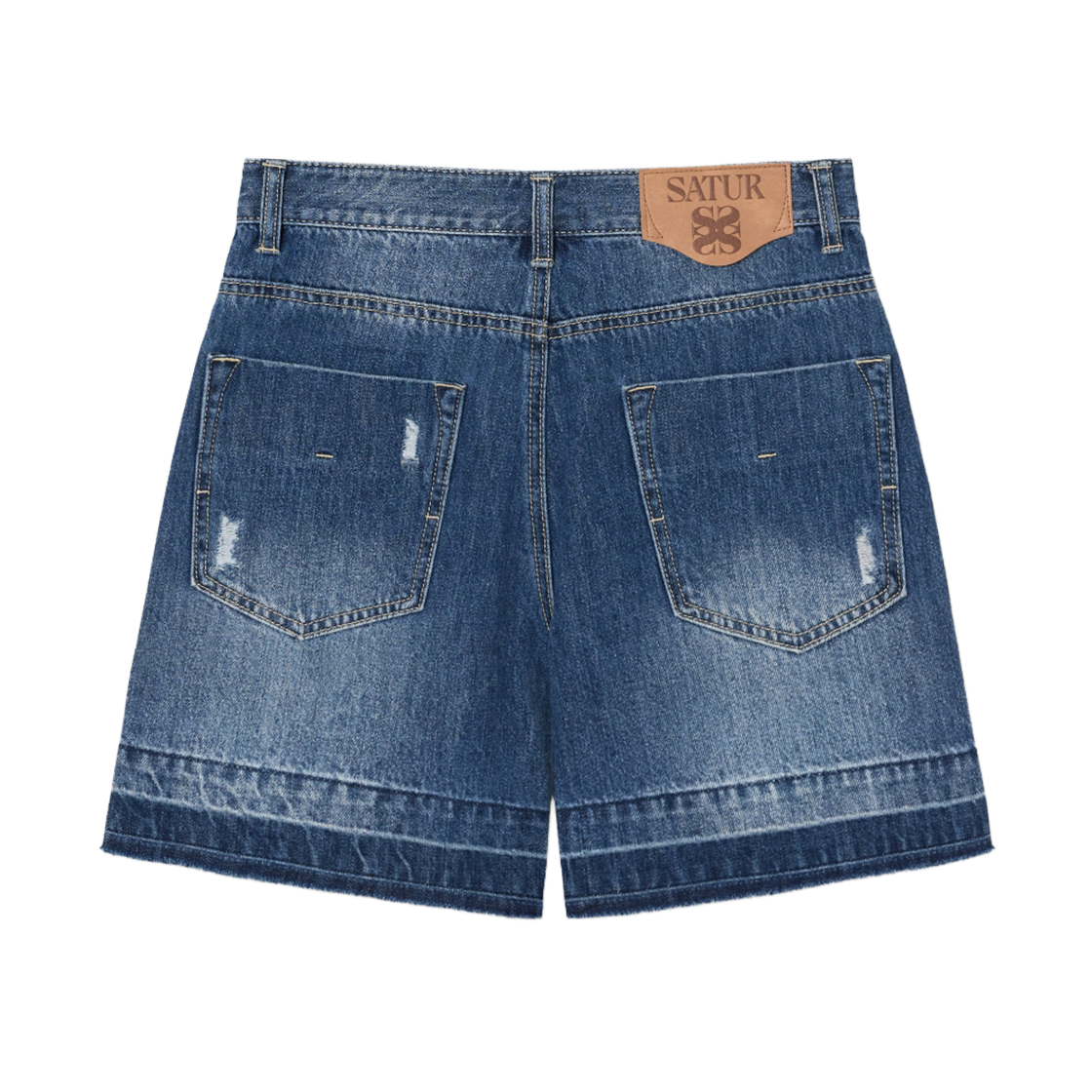 세터 우먼 가봉 와이드 데님 쇼츠 블루(SATUR W Gabon Wide Denim Shorts Blue) - 2