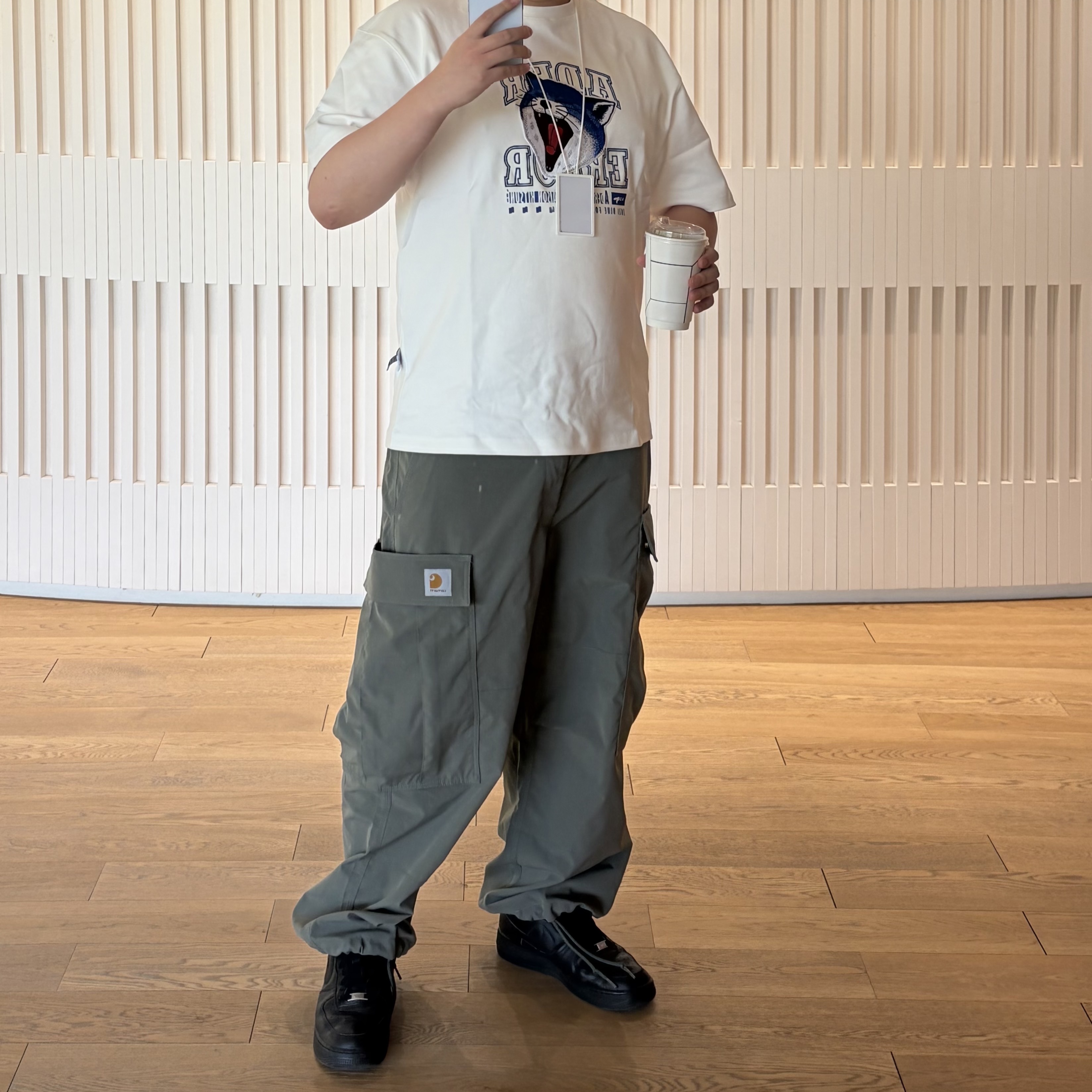 Maison Kitsune x Ader Error Yawn Fox T-Shirt Off White 착용 스타일 - 1