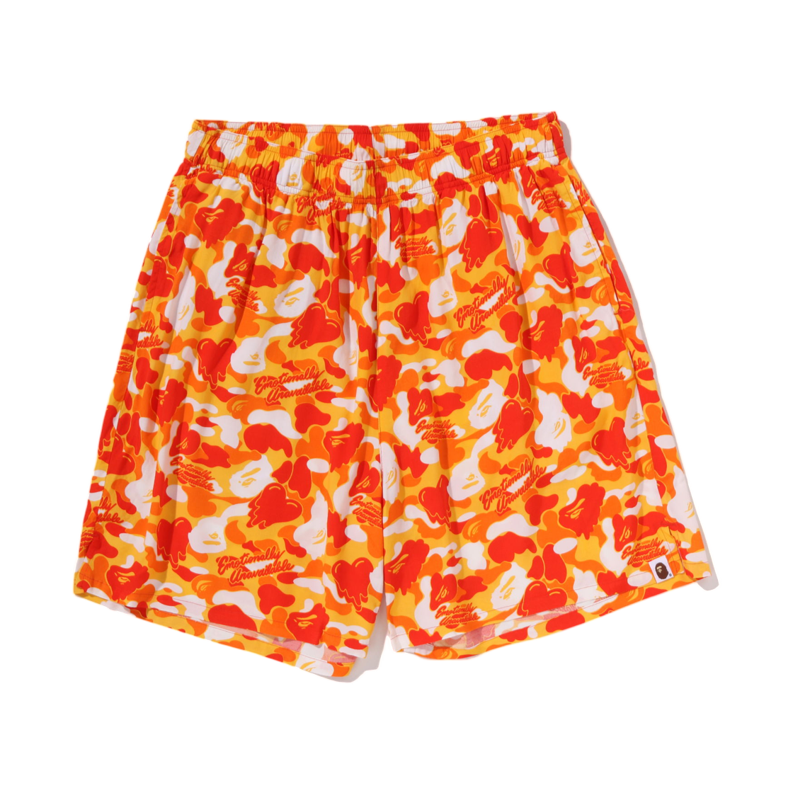 베이프 x E.U. 쇼츠 오렌지(BAPE x Emotionally Unavailable Shorts Orange) - 1