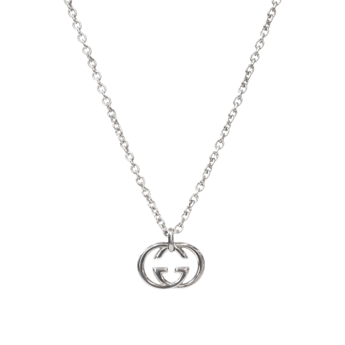 ITUD4PG35F7K Gucci Interlocking G Silver Necklace A-B54957