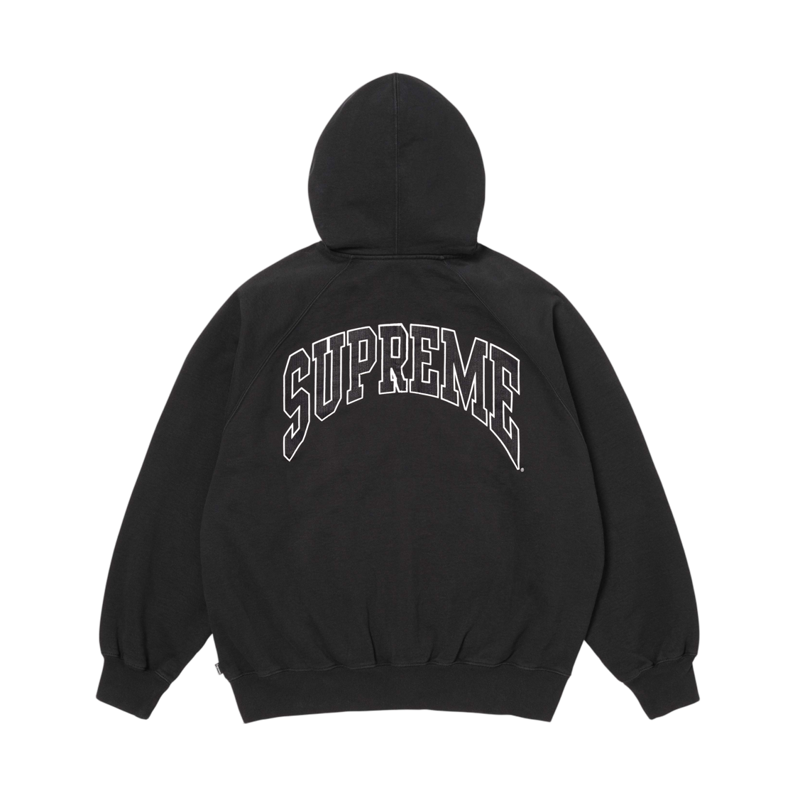 슈프림 크랙 래글런 집업 후드 스웨트셔츠 블랙 - 26SS(Supreme Cracked Raglan Zip Up Hooded Sweatshirt Black - 26SS) - 2