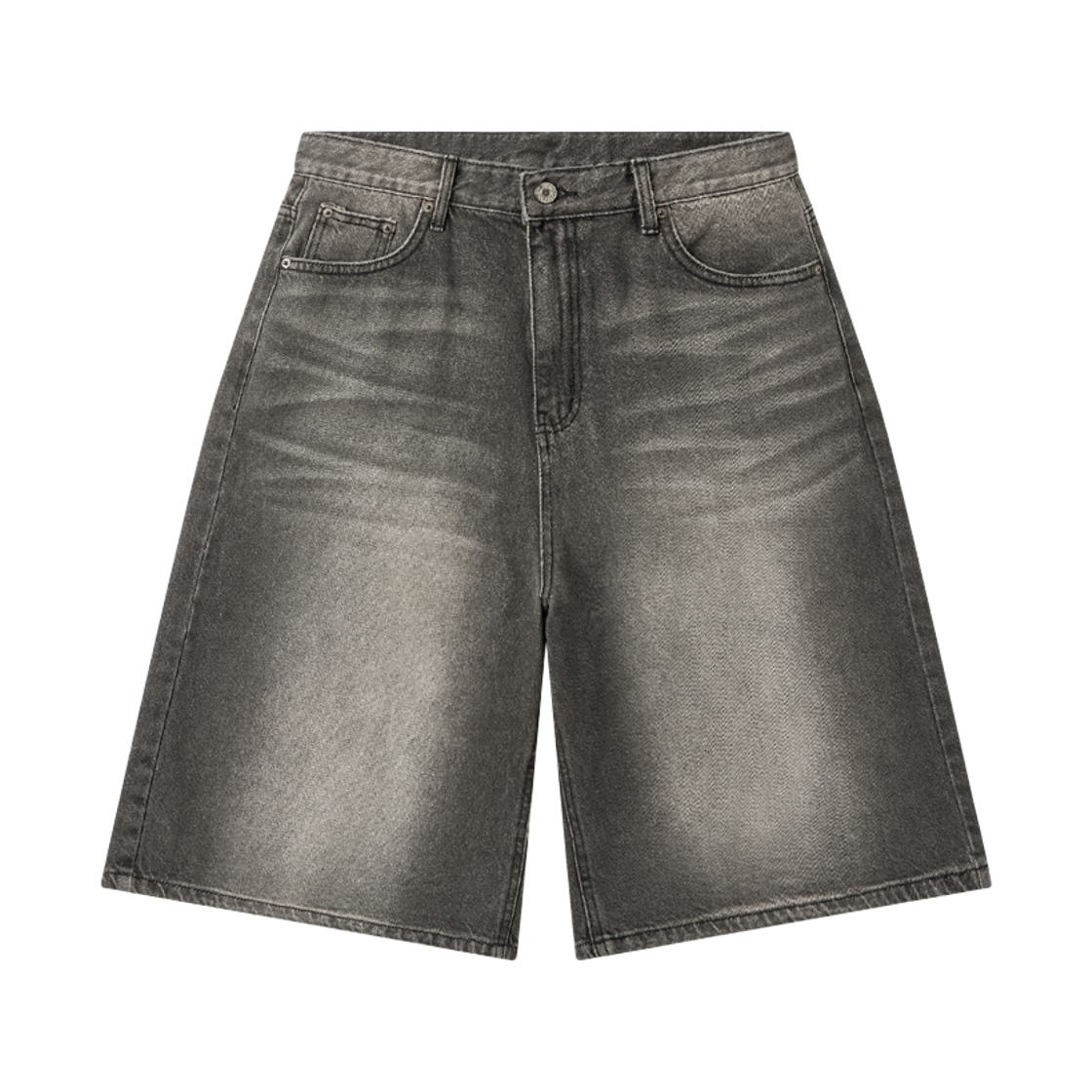 아모우 핸드사인 데님 버뮤다 팬츠 블랙(AMOU Hand Sign Denim Bermuda Pants Black) - 2