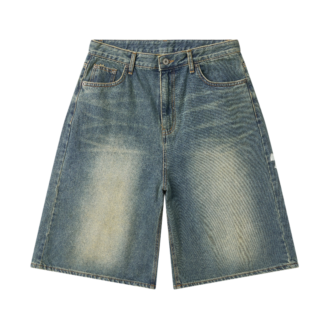 아모우 핸드사인 데님 버뮤다 팬츠 블루(AMOU Hand Sign Denim Bermuda Pants Blue) - 4