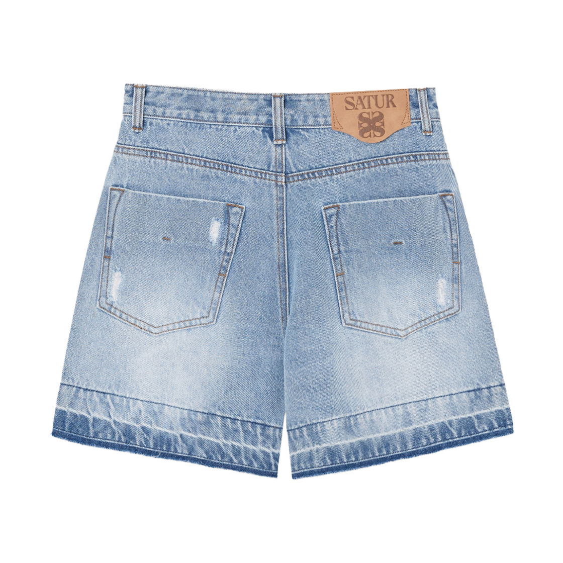 세터 우먼 가봉 와이드 데님 쇼츠 라이트 블루(SATUR W Gabon Wide Denim Shorts Light Blue) - 2