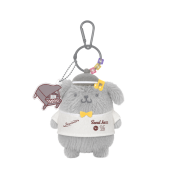 SJF X POMPOMPURIN PLUSH KEYCHAIN - GRAY