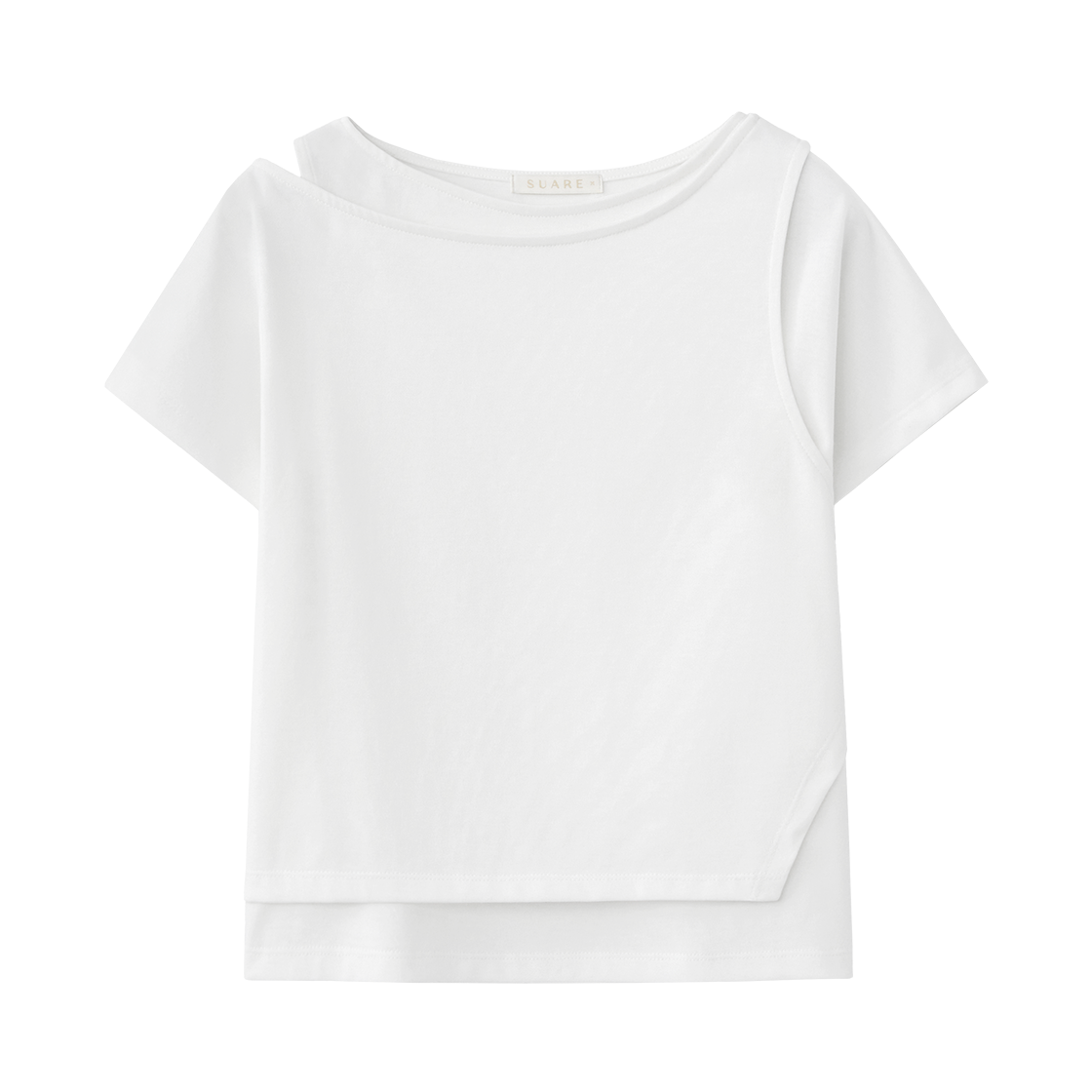 SBF2TS02WWH (W) Suare Women Supima Double Layered Half Sleeve White