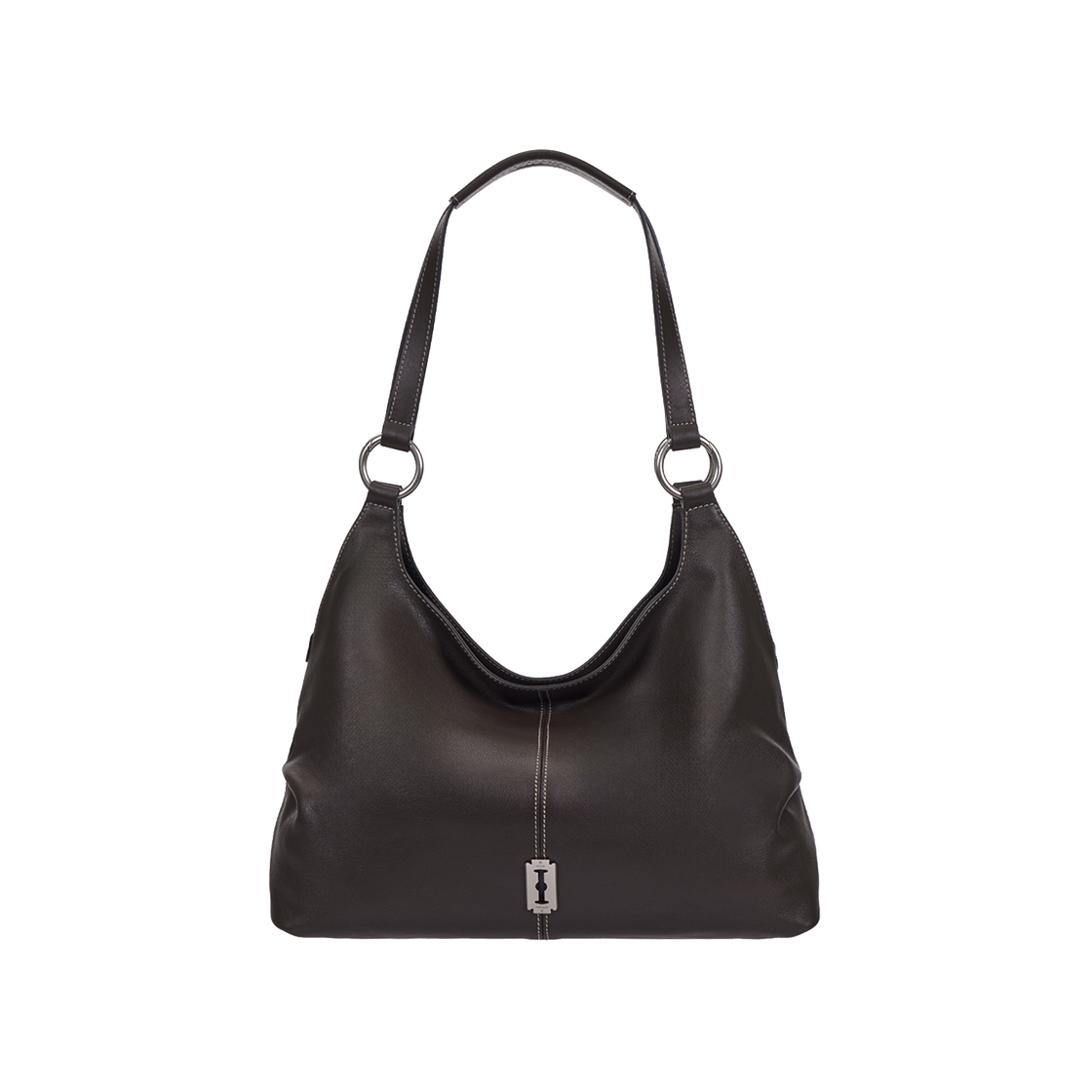 분크 하프문 아타쉬 투 핸들 숄더 미듐 다크 브라운(vunque Halfmoon Attache Two Handle Shoulder Dark Brown) - 3