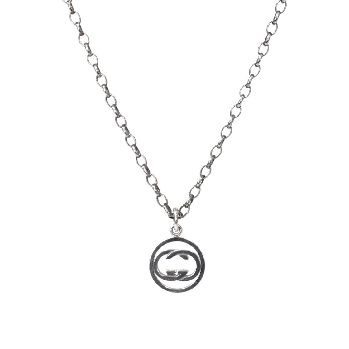 ITQF7QRI6BNP Gucci Interlocking G Round Silver Necklace A-B54513
