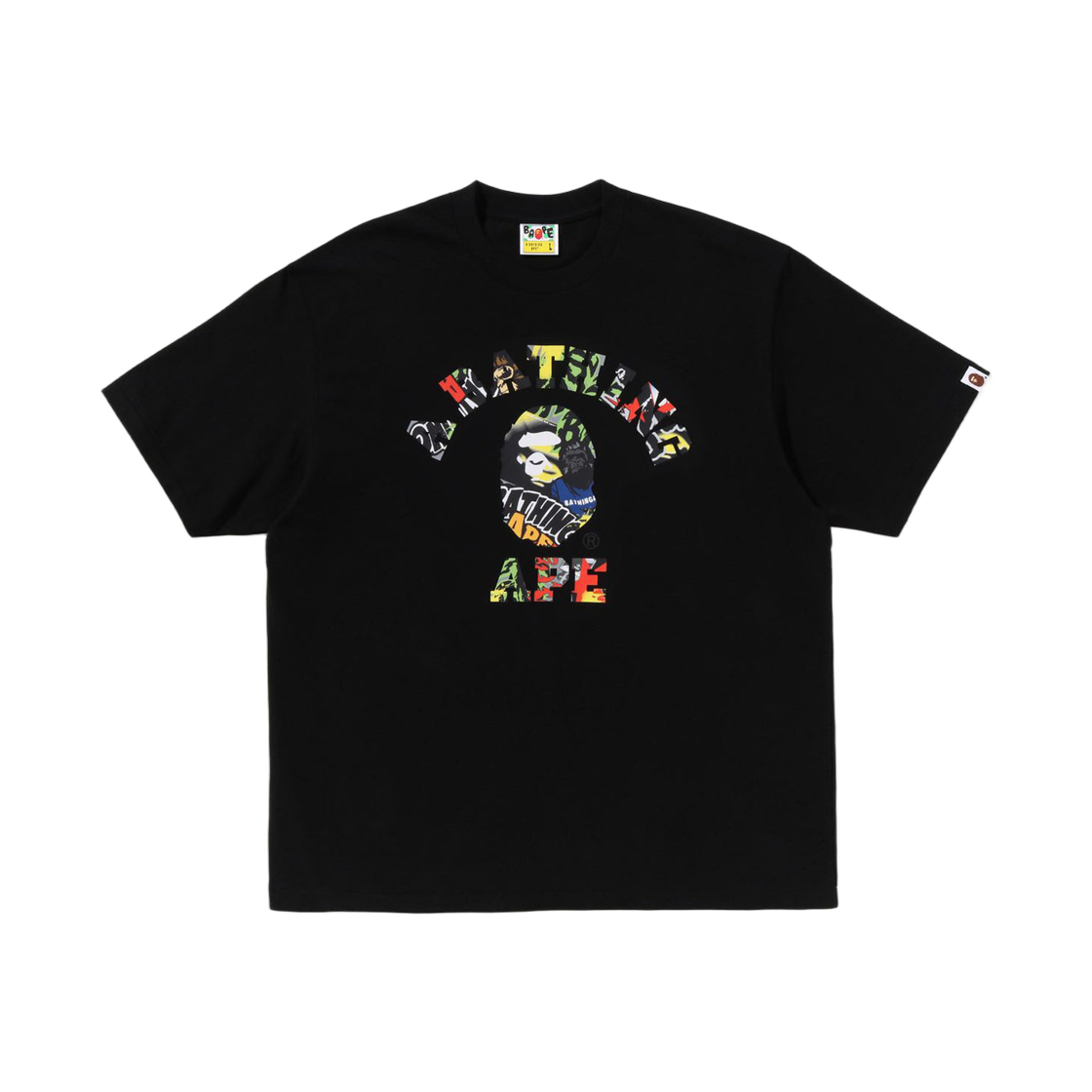 - BAPE Multi Logo College Relaxed Fit T-Shirt Black